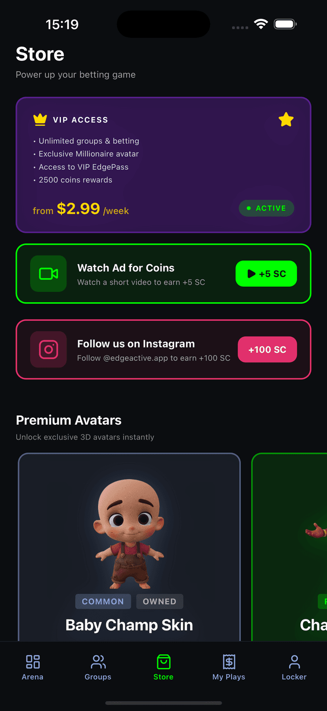 Store — Earn rewards